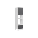 Alvinka Mutfak Modül J Kulp 60 H222 Cm Boy Ankastre Dolabı, Antrasit Mdf