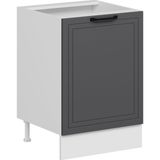 Alvinka Mutfak Modül Mbr_a Alt 1K1R 60CM Dolap Beyaz Antrasit Mdf - Gövde:Mdf