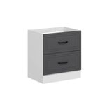 Alvinka Mutfak Modül Mbr_A Alt 2Ç 80 Cm Evye Dolap Beyaz Antrasit Mdf