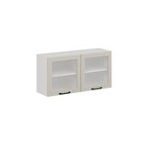 Alvinka Mutfak Modül Mbr_A Üst 2Dk1R 120 H60 Cm Dolap Cam Beyaz Kumtaşı Mdf