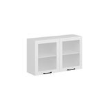 Alvinka Mutfak Modül Mbr_A Üst 2Dk1R 120 H72 Cm Dolap Cam Beyaz Beyaz Mdf