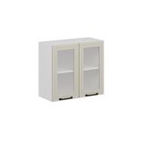 Alvinka Mutfak Modül Mbr_A Üst 2Dk1R 80 H72 Cm Dolap Cam Beyaz Kumtaşı Mdf