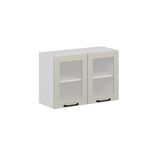 Alvinka Mutfak Modül Mbr_A Üst 2Dk1R 90 H60 Cm Dolap Cam Beyaz Kumtaşı Mdf