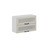 Alvinka Mutfak Modül Mbr_A Üst 2Yk1R 90 H60 Cm Dolap Cam Beyaz Kumtaşı Mdf