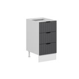 Alvinka Mutfak Modül Mbr_B Alt 3Ç 45 Cm Dolap Beyaz Antrasit Mdf