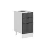 Alvinka Mutfak Modül Mbr_B Alt 3Ç1B2K 45 Cm Dolap Beyaz Antrasit Mdf