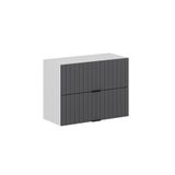 Alvinka Mutfak Modül Mbr_B Üst 2Yk1R 80 H60 Cm Dolap Beyaz Antrasit Mdf