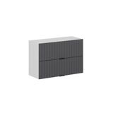 Alvinka Mutfak Modül Mbr_B Üst 2Yk1R 90 H60 Cm Dolap Beyaz Antrasit Mdf