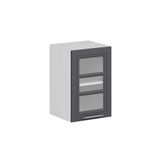 Alvinka Mutfak Modül Mbr_C Üst 1Dk1R 40 H60 Cm Dolap, Cam Beyaz Antrasit Mdf