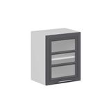Alvinka Mutfak Modül Mbr_C Üst 1Dk1R 50 H60 Cm Dolap, Cam Beyaz Antrasit Mdf