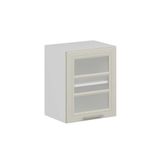 Alvinka Mutfak Modül Mbr_C Üst 1Dk1R 50 H60 Cm Dolap, Cam Beyaz Kumtaşı Mdf