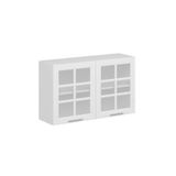 Alvinka Mutfak Modül Mbr_C Üst 2Dk1R 120 H72 Cm Dolap, Cam Beyaz Beyaz Mdf