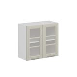 Alvinka Mutfak Modül Mbr_C Üst 2Dk1R 80 H72 Cm Dolap, Cam Beyaz Kumtaşı Mdf