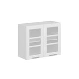 Alvinka Mutfak Modül Mbr_C Üst 2Dk1R 90 H72 Cm Dolap, Cam Beyaz Beyaz Mdf