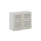 Alvinka Mutfak Modül Mbr_C Üst 2Dk1R 90 H72 Cm Dolap, Cam Beyaz Kumtaşı Mdf