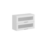 Alvinka Mutfak Modül Mbr_C Üst 2Yk1R 90 H60 Cm Dolap, Cam Beyaz Beyaz Mdf
