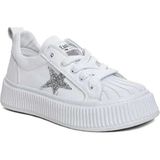 Alvinsu Shoes Bayan Sneakers Yıldızlı Beyaz Spor Ayakkabı