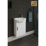 ALVİT Adagrup Banyo 28*45cm Banyo&Tuvalet Mini Lavabolu DOLAP Siyah Kulplu %100MDF