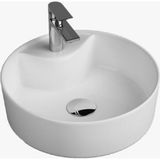 ALVİT Tezgah Üstü Set Üstü Lavabo 45 Çap Delikli Yuvarlak Quarter Bath Round Line