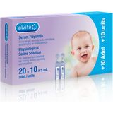 ALVİTA Bebekler İçin Serum Fizyolojik 20 Adet 5 ml Kulak Temizliği ve İnhalasyon İçin Uygun - Beyaz