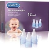 Alvita Burun Aspiratörü Ucu 12 Adet Yumuşak Silikon Bebek ve Çocuklar İçin Hijyenik Kolay Temizlik