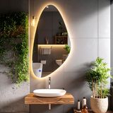 Alvora Led'li Lazer Kumlamalı Lavabo & Banyo Aynası (Dokunmatik Sensörlü) günışığı ledli 80 x 40
