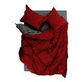 Always Çarşafı Lastikli Çift Taraflı Çift Kişilik Nevresim Takımı Bordo-gri