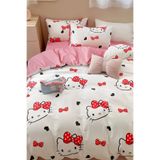 Always Çarşafı Lastikli Çift Taraflı Çift Kişilik Nevresim Takımı Hello Kitty