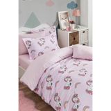 Always Çarşafı Lastikli Çift Taraflı Tek Kişilik Nevresim Takımı Unicorn Pembe