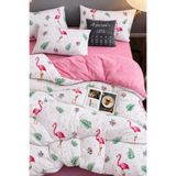 Always Çarşafı Lastikli Tek Kişilik Nevresim Takımı Flamingo Beyaz