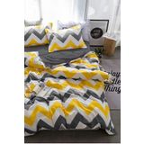 Always Çarşafı Lastikli Tek Kişilik Nevresim Takımı Zigzag Sarı