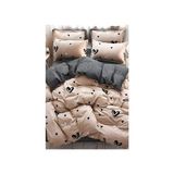 Always Çift Kişilik Lastikli Çarşaflı Desenli Nevresim Takımı Açık Kahverengi 200 x 220 cm