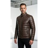 Always Leather Erkek Hakiki Deri Ceket/mont – Hakim Yaka, Regular Kalıp, Günlük/kışlık - Kahverengi