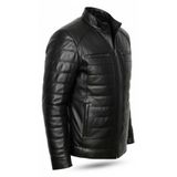Always Leather Erkek Hakiki Kuzu Derisi Hakim Yaka Slim Fit Şişme Deri Mont Siyah S