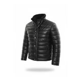 Always Leather Erkek Hakiki Kuzu Derisi Kapitone Kışlık Mont – Siyah Siyah 2XL