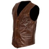 Always Leather Spor Erkek Kahverengi Hakiki Deri Yelek L Kahverengi M