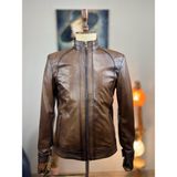 Always Leather Usta Işi Özel Dikim Deri Mont - Kahverengi - 2XL