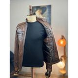 Always Leather Usta Işi Özel Dikim Deri Mont - Kahverengi - XL