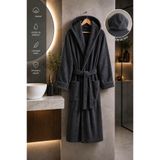 Always Pamuklu KAPŞONLU Unisex Antrasit Bornoz | Kadın -Erkek | Beden Seçiniz