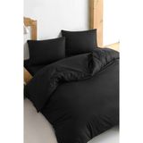 Always Ranforce Çarşafı Lastikli Tek Kişilik Nevresim Takımı - 160 x 220 cm - Antrasit - Siyah