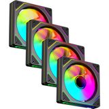 Always Teknoloji 4 Adet 120X120X25MM Double Ring Aynalı Argb 12CM Kasa Fanı - Aynalı ARGB Fan - Siyah
