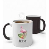Alya Gift Shop Kişiye Özel Flamingo Figürlü Sihirli Kupa Bardak - Beyaz - 300 ml