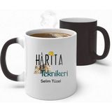 Alya Gift Shop Kişiye Özel Harita Teknikeri Sihirli Kupa Bardak - Beyaz - 300 ml
