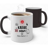 Alya Gift Shop Kişiye Özel Katibe Hanım Sihirli Kupa Bardak - Beyaz - 300 ml