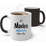 Alya Gift Shop Kişiye Özel Maden Mühendisi Sihirli Kupa Bardak - Beyaz - 300 ml