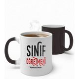 Alya Gift Shop Kişiye Özel Sınıf Öğretmeni Sihirli Kupa Bardak - Beyaz - 300 ml
