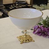 Alya Home Döküm Ayaklı 26 cm Porselen Salata Kasesi Gold