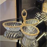 Alya Home Gold Metal Çerçeveli Üçlü Çerezlik