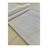 Alya Home Kaymaz Tabanlı Elit Bukle Kesme Salon Koridor Mutfak Halısı Yolluk Joy Krem
