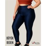 ALYA UNDERWEAR Büyük Beden Tayt Dalgıç Kumaş Yüksek Bel ( Lacivert, 4xl)